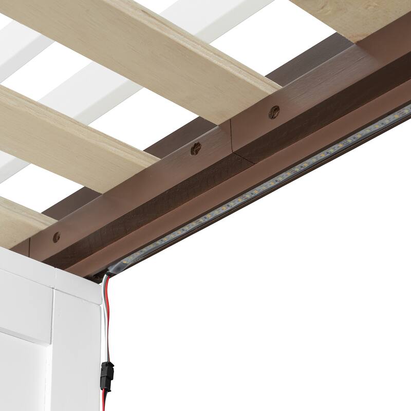 Full Size Loft Bed Frame for Kids with Storage Staircase, Wardrobe, Cabinets, USB, LED and Dressing Table with Mirror and Drawer