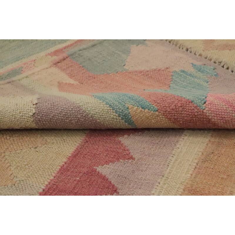 Hand Woven Oriental 100% Wool Carpet Southwestern Tribal Multi-Colored Kilim Area Rug - 6' 5'' X 4' 0''