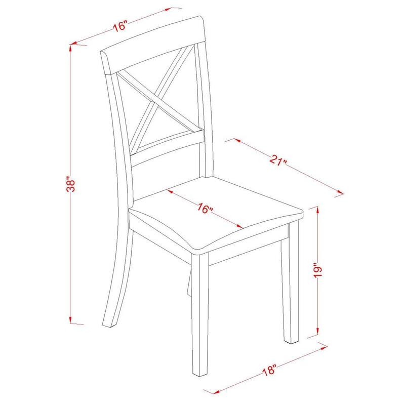 East West Furniture 5 Piece Dining Room Table Set- a Kitchen Table and 4 Dining Chairs, Cappuccino (Seat Options)