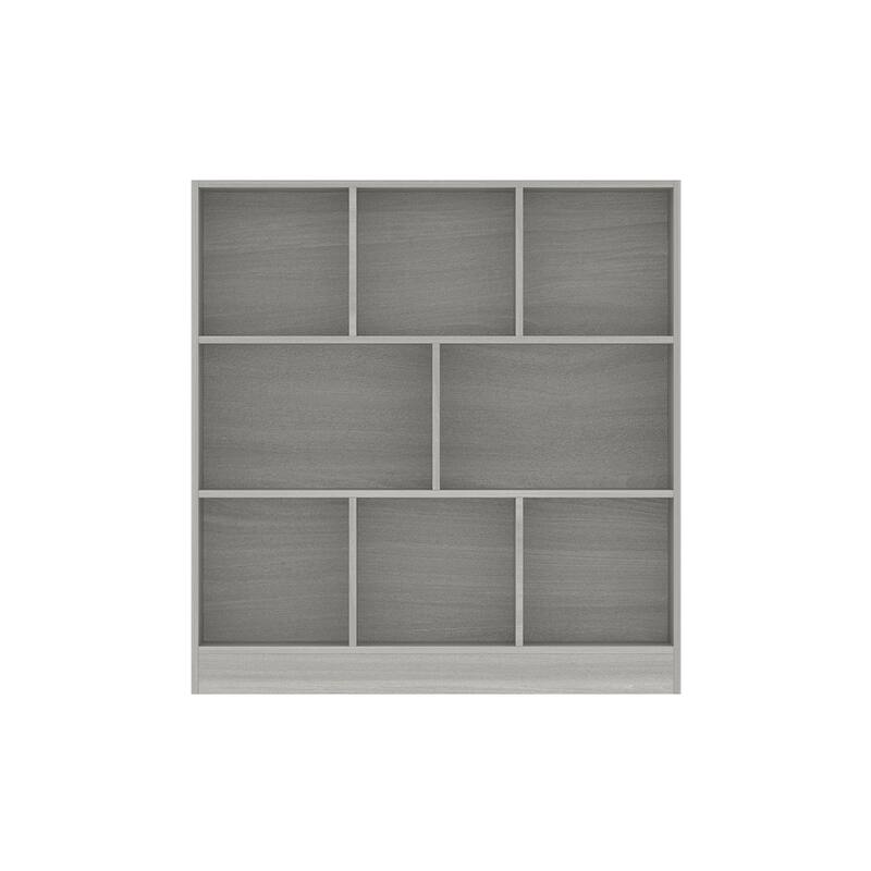 Gray Bookshelf with Multi-Size Storage Compartments Home Office Bookcase Organizer Bookcase Organizer