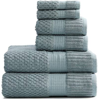 100% Cotton Towel Set 6 Piece Super Soft & Absorbent Quick-Dry 2 Bath Towels 2 Hand Towels & 2 Washcloths
