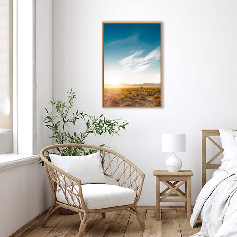 Nevada Desert Sunrise by Bethany Young Framed Canvas Wall Art Print - Sylvie Natural