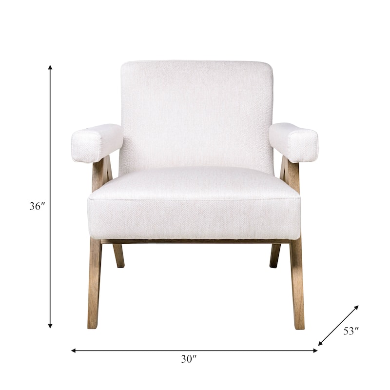 Sagebrook Home Modern Neutral Upholstered Armchair - 30" x 33" x 36"