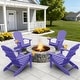 preview thumbnail 23 of 22, WINSOON All Weather HIPS Outdoor Plastic Adirondack Chairs with Cup Holder Set of 4
