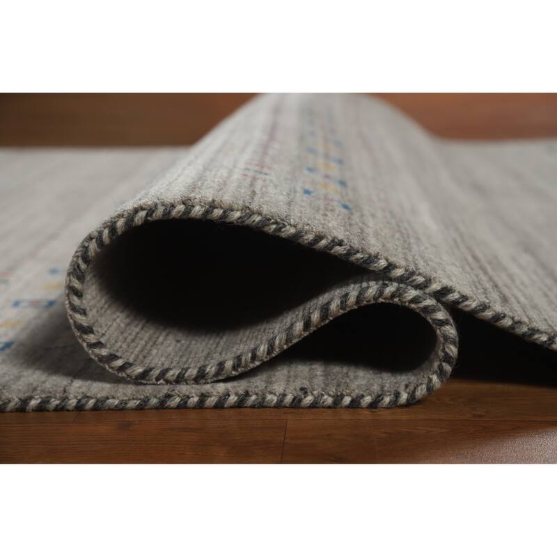 Oriental Grey Gabbeh Indian Area Rug Handmade Wool Carpet - 5'1" x 7'8"