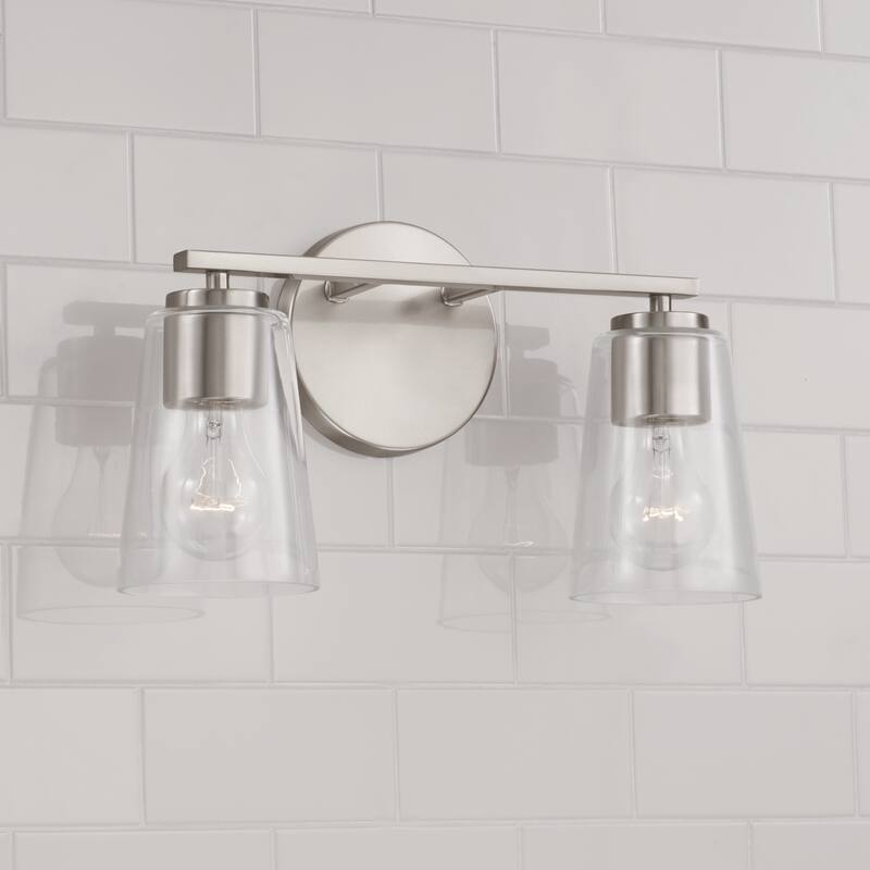 Portman 2-light Bath/ Vanity Fixture w/ Clear Glass