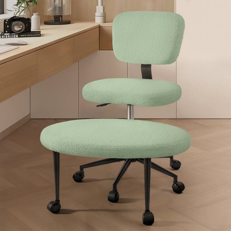 BOSSIN Adjustable Ergonomic Office Chair - Cross-Legged Kneeling Design for Meditation, Yoga Support with Wheels,Back Rest,White - Green