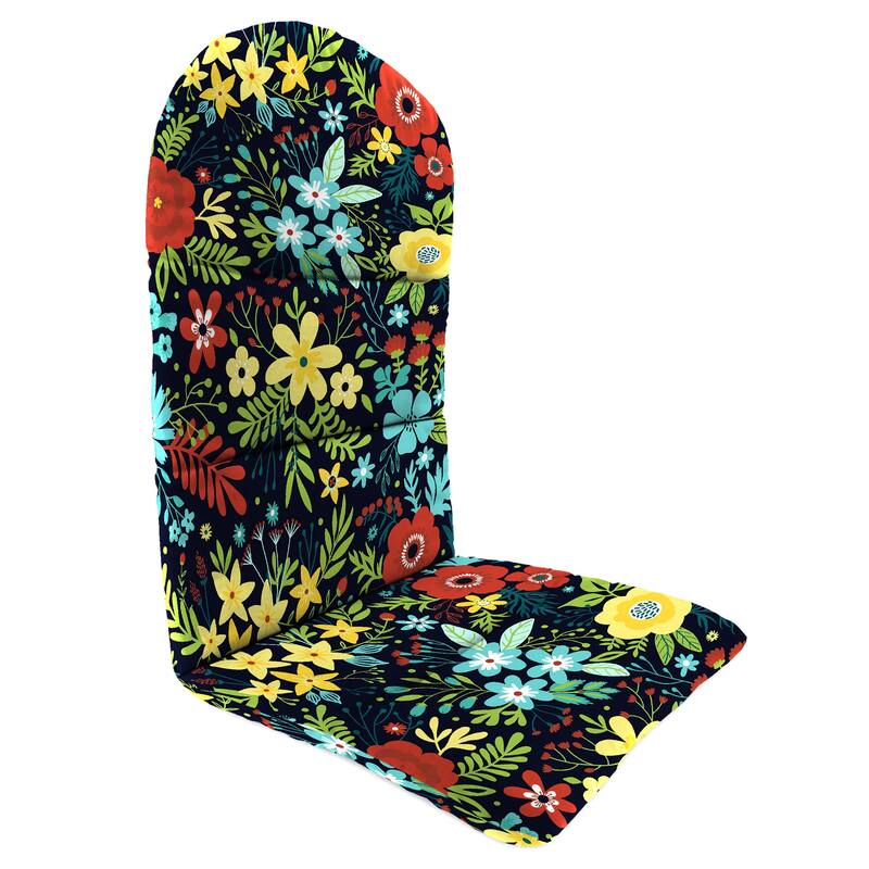 21" x 49" Outdoor Adirondack Chair Cushion with Back Strap - 49'' L x 20.5'' W x 2.5'' H - Black
