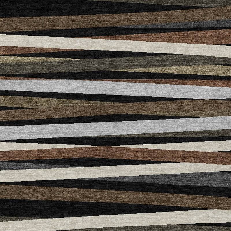 HomeRoots Striped Transitional Rectangle Outdoor Rug