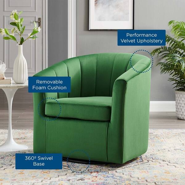 Prospect Performance Velvet Swivel Armchair - On Sale - Bed Bath ...
