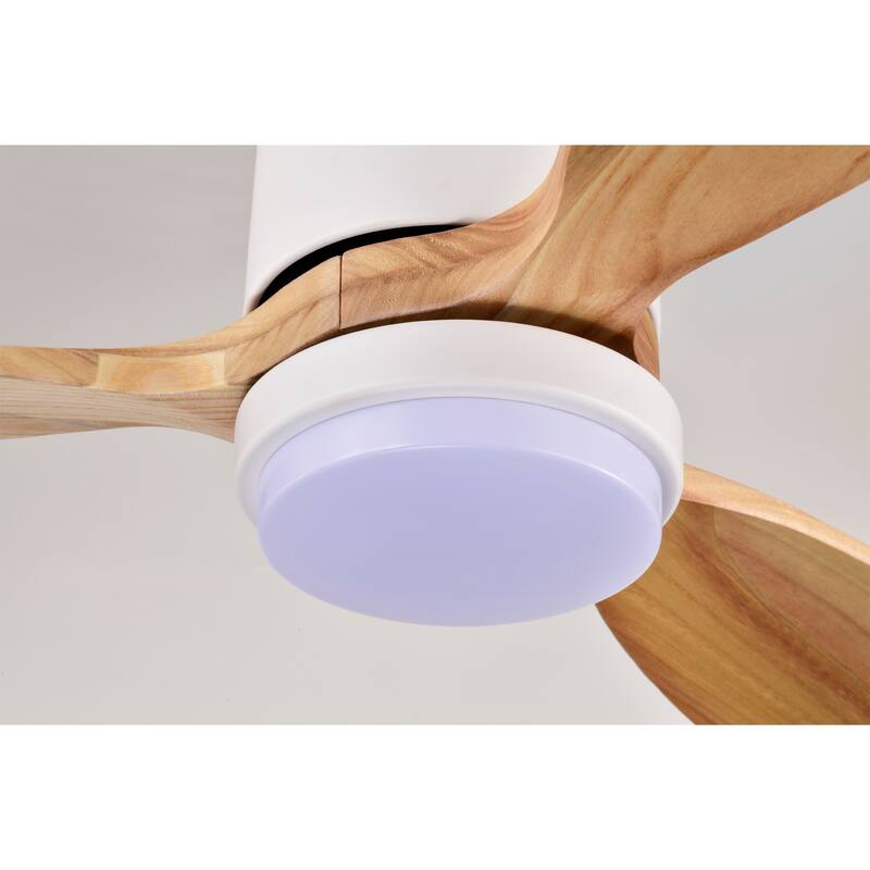 Yerma 52-inch Solid Wood and Metal Lighted Ceiling Fan with LED Lighting