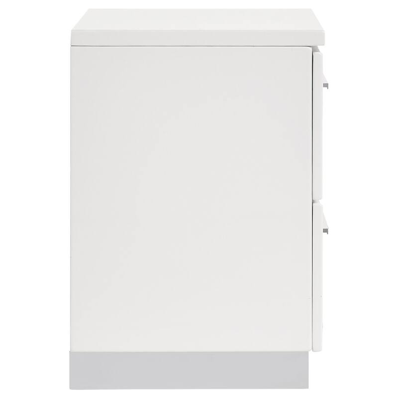 Dulcey White High Gloss 2-drawer Nightstand
