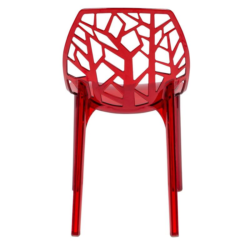 Stackable Dining Chair in Polypropylene (Set of 2) Modern Cut-out Design Backrest Accent Side Chair