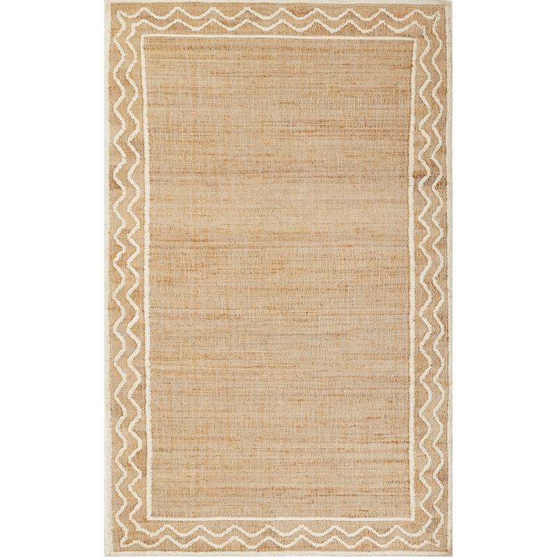 Erin Gates by Momeni Orchard Ripple Brown Hand Woven Wool and Jute Rug - 10' x 14' - Natural - Rectangle