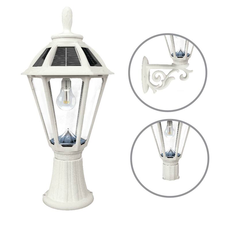 Polaris Bulb Black Solar 3' Fitter Post Light with Pier or Wall Sconce