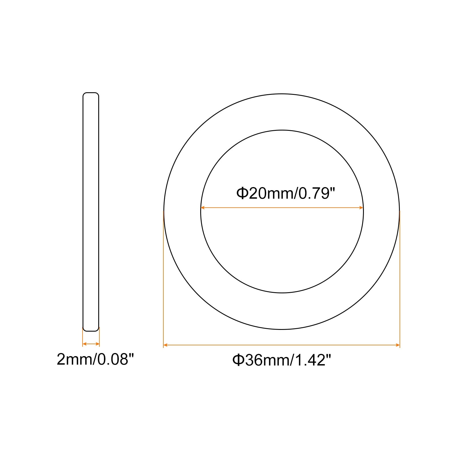 Flat Washer, Brass Ring Flat Washers Metal Sealing Gasket Ring for Screws Bolts Nuts