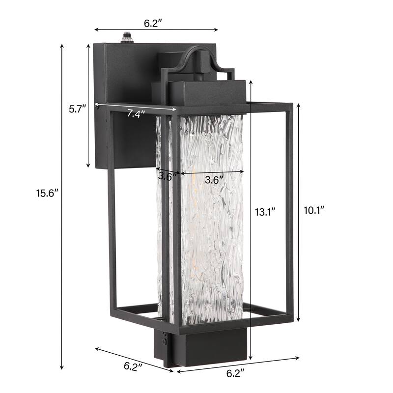 Outdoor Wall Light Dusk to Dawn with Glass Shade