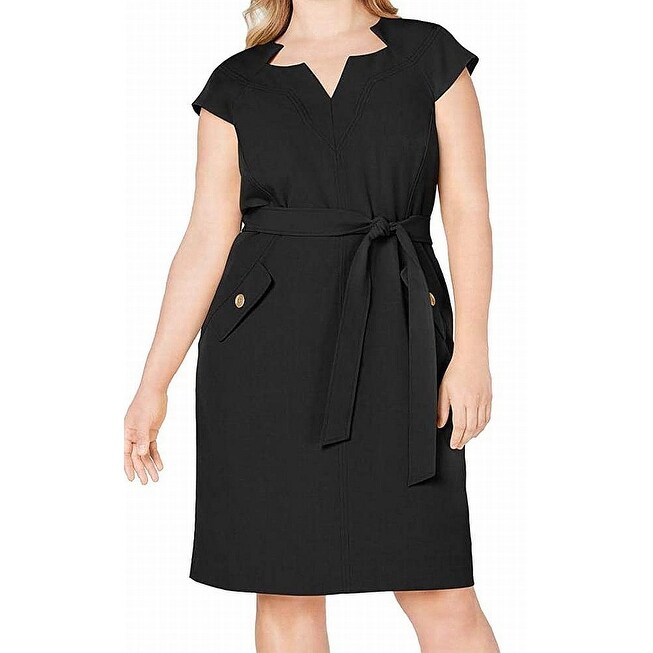 kasper black sheath dress