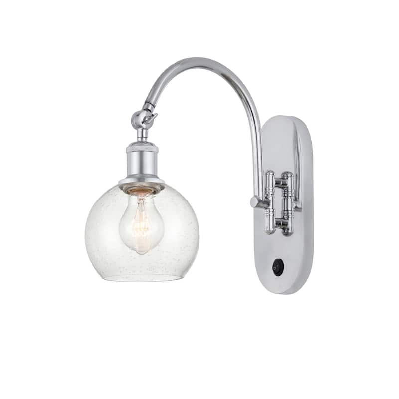Innovations Lighting 518-1W-12-6 Athens Sconce Athens 12" Tall Wall - Polished Chrome / Seedy