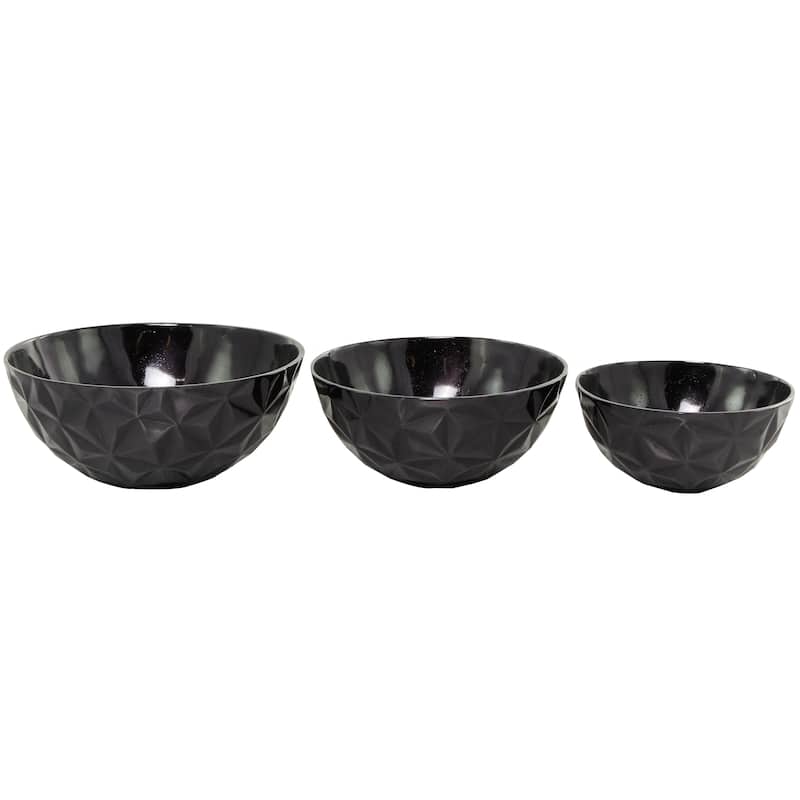 Aluminum Faceted Decorative Bowl (Set of 3) - S/3 14", 12", 10"W