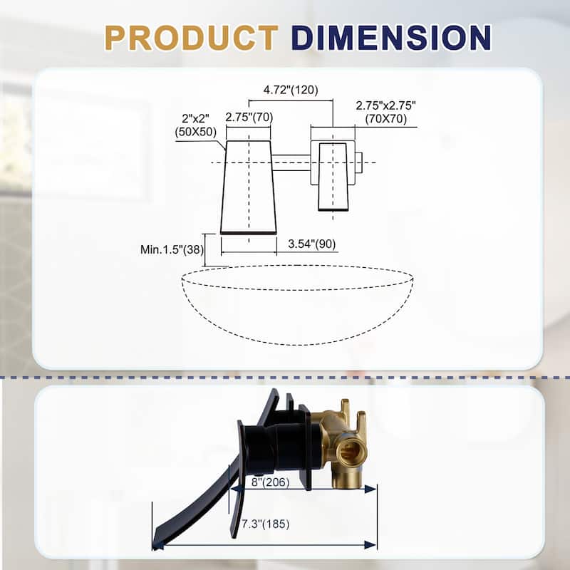 WOWOW Single Handle Wall Mounted Bathroom Basin Faucet