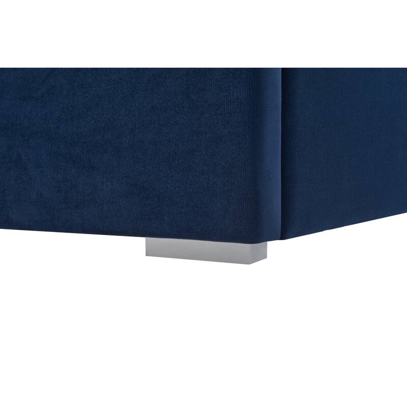 Queen Size Velvet Upholstered Bed Frame with Wingback Headboard, Wooden Slats, No Box Spring Needed