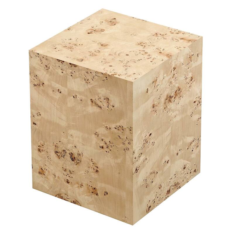 Penrod Mid-Century Burl Wood Square Accent Table