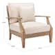SAFAVIEH Couture Freida Wood Patio Arm Chair - 31.4" W x 35.6" L x 32.6" H - 31"W x 36"D x 33"H