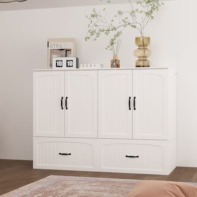 Convertible Murphy Bed Multifunctional Rooms Accent Cabinet Dresser