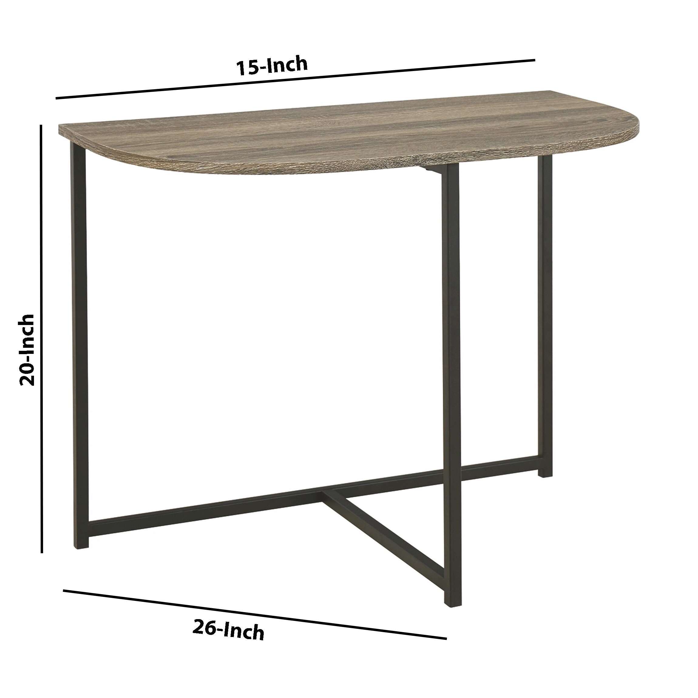 Shop Crescent Moon Shaped Wood And Metal Chair Side End Table Brown And Black On Sale Overstock 31907259