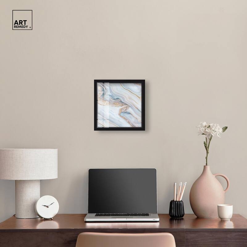 Icy Glitter Stone I Shadowbox by Art Remedy