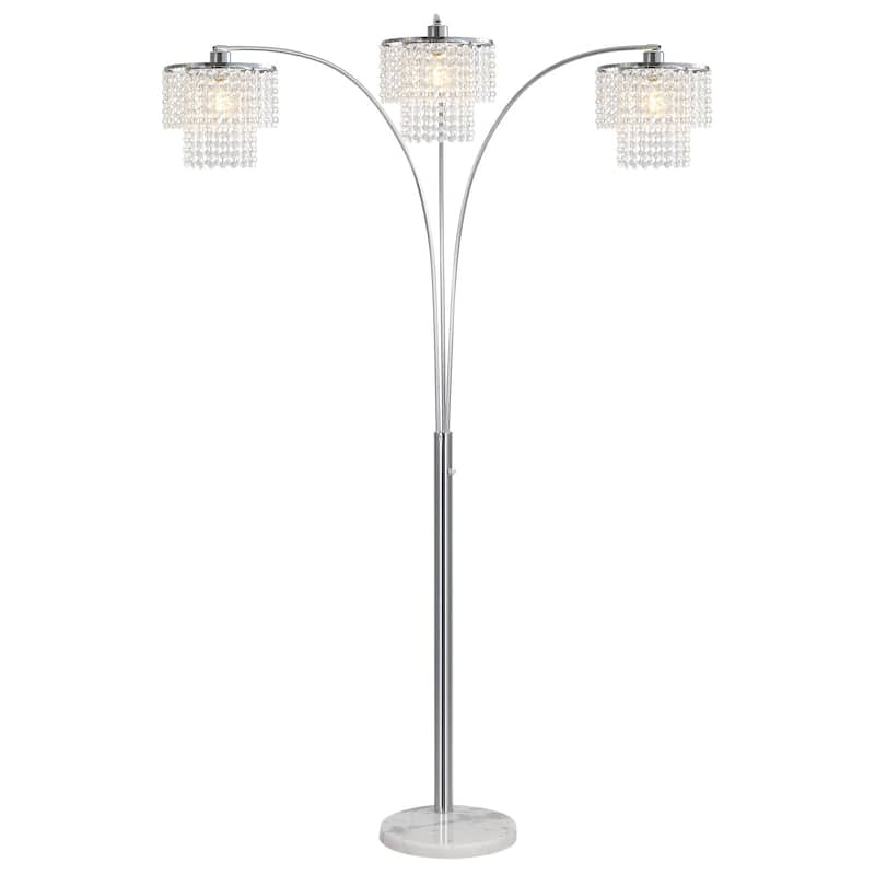 Brio 90" 3-Light Modern Crystal Arc Floor Lamp - 85