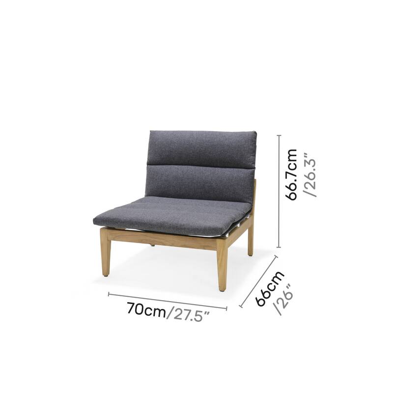 Amazonia 2pc Arnhou Outdoor Patio FSC Teak Sofa Chairs with Cushion