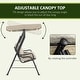 preview thumbnail 4 of 23, Outsunny Outdoor Patio Porch Swing Bench with Included Adjustable Shade Awning & Comfort Padded Seating for Three People