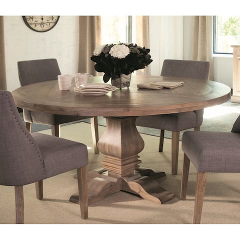 Coaster Furniture Florence Rustic Smoke Round Pedestal Dining Table - Brown