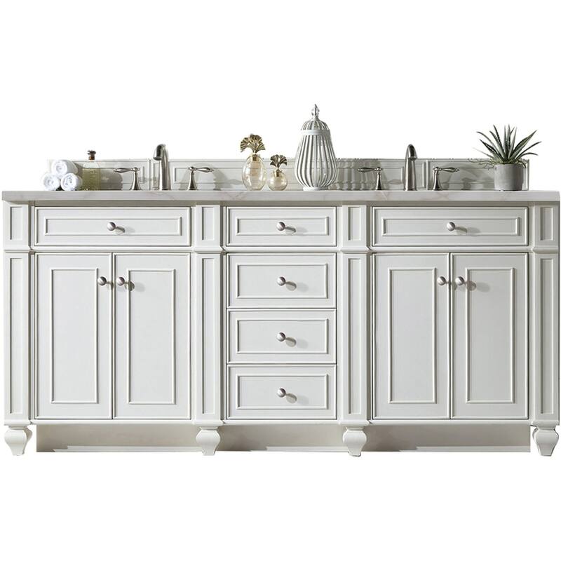 James Martin Vanities 157-V72-FVSL Bristol 72" Free Standing Double - Bright White
