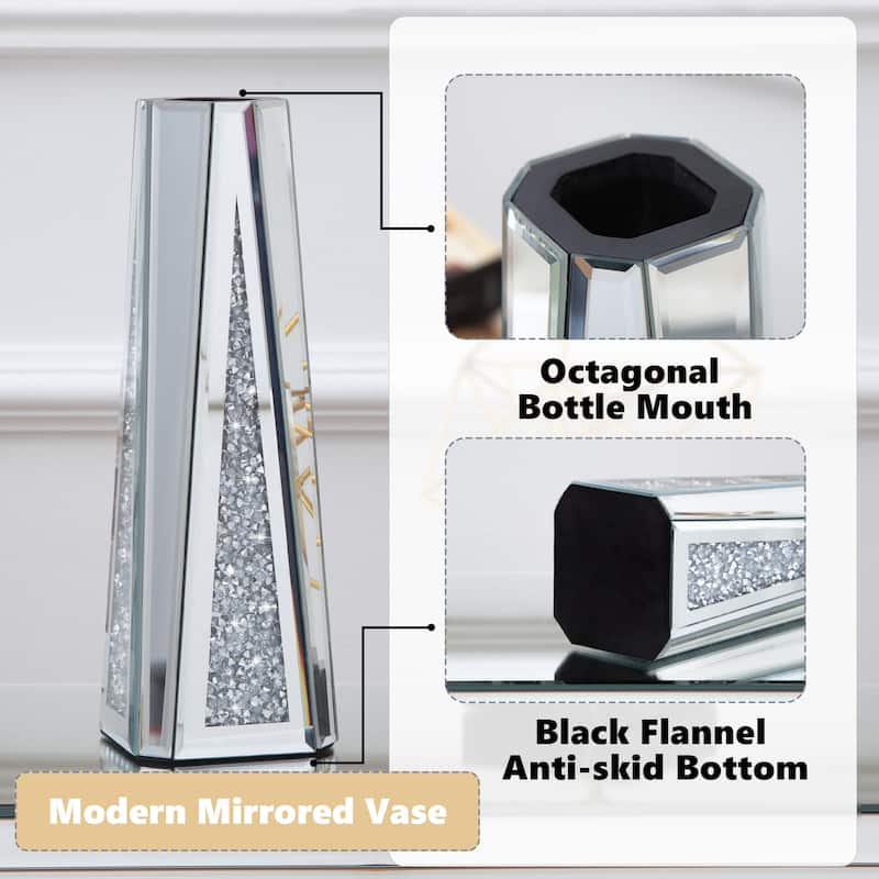 Glass Vase Mirrored Decorative Flower Vase