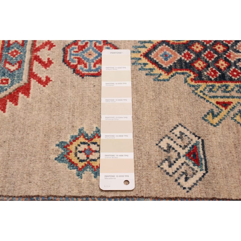 ECARPETGALLERY Hand-knotted Uzbek Ghazni Khaki Wool Rug - 2'9 x 9'10