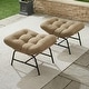 preview thumbnail 22 of 26, 2-Piece Outdoor Wicker Ottomans with Cushions, Weather-Resistant Boho Patio Rattan Footrests for Garden, Porch, and Balcony
