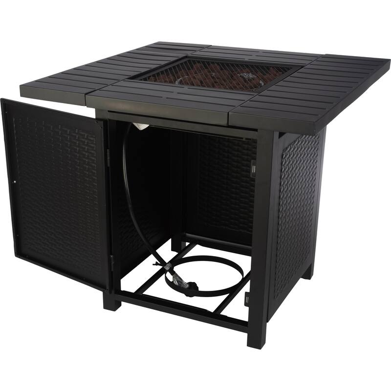 Pure Garden 30-Inch Propane Fire Pit - 50,000 BTU Outdoor Fire Table, Brown