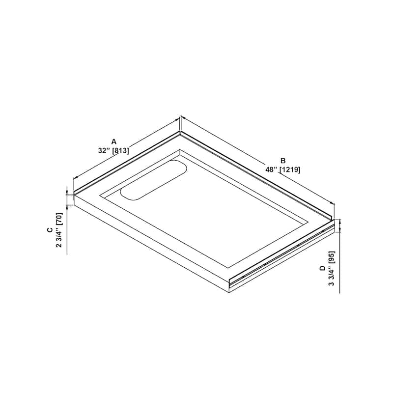 OVE DECORS Adena White Shower Base 60x36 in white