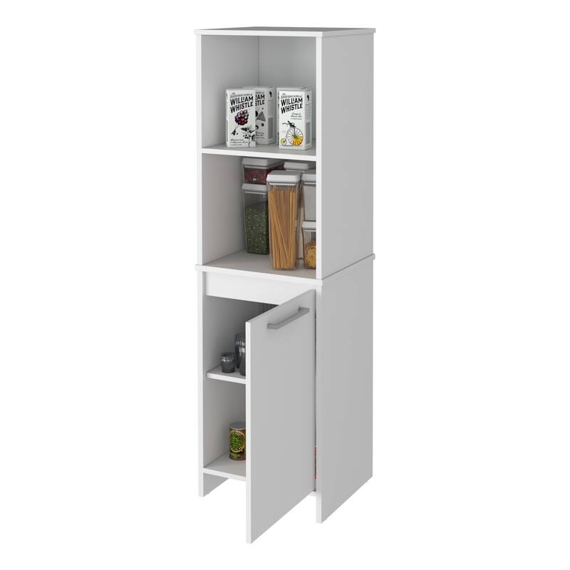 Danforth Pantry Cabinet, Single Door Cabinet, Four Shelves