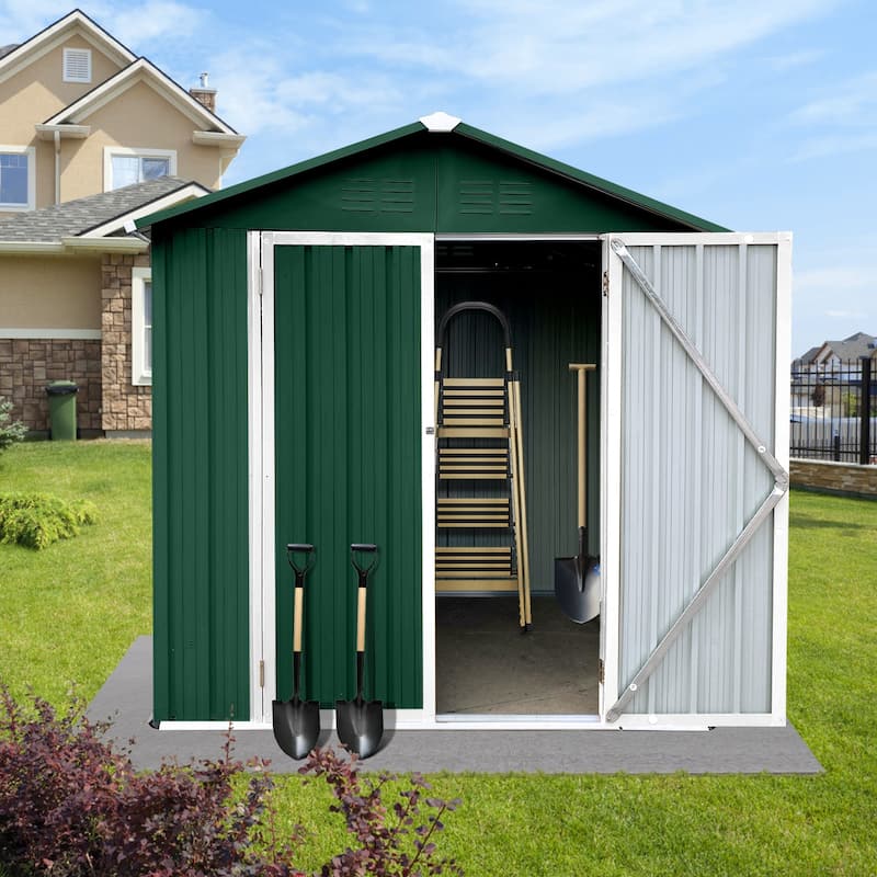 6FTx4FT Outdoor Storage Sheds Tool Storage Shed with Door - Green