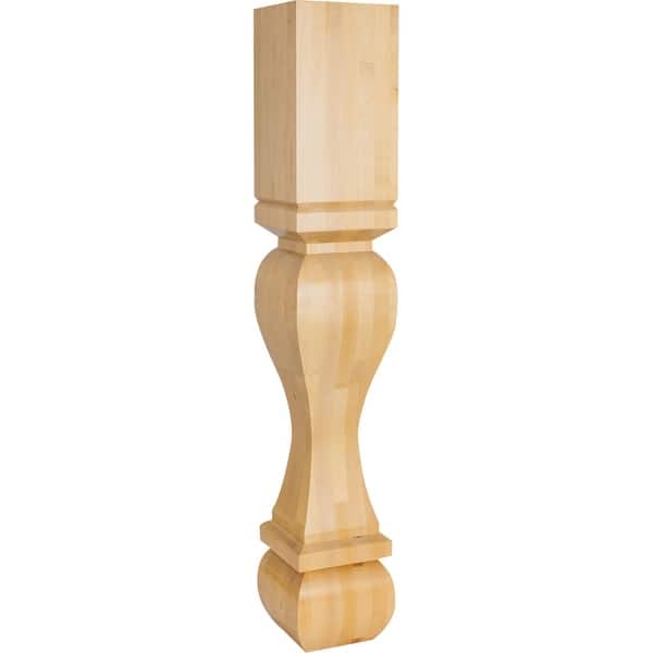 slide 1 of 1, Hardware Resources Corner Post with Footed Square Styling, 35-1/2"H x Natural Alder