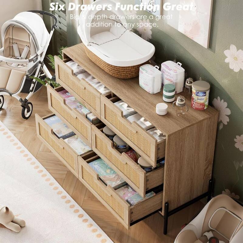 6 Rattan Openwork Grip Chest, with Storage