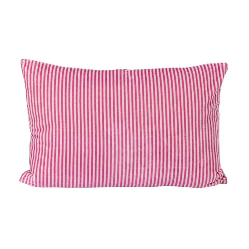 Cotton Velvet Printed Pillow with Design and Tufting