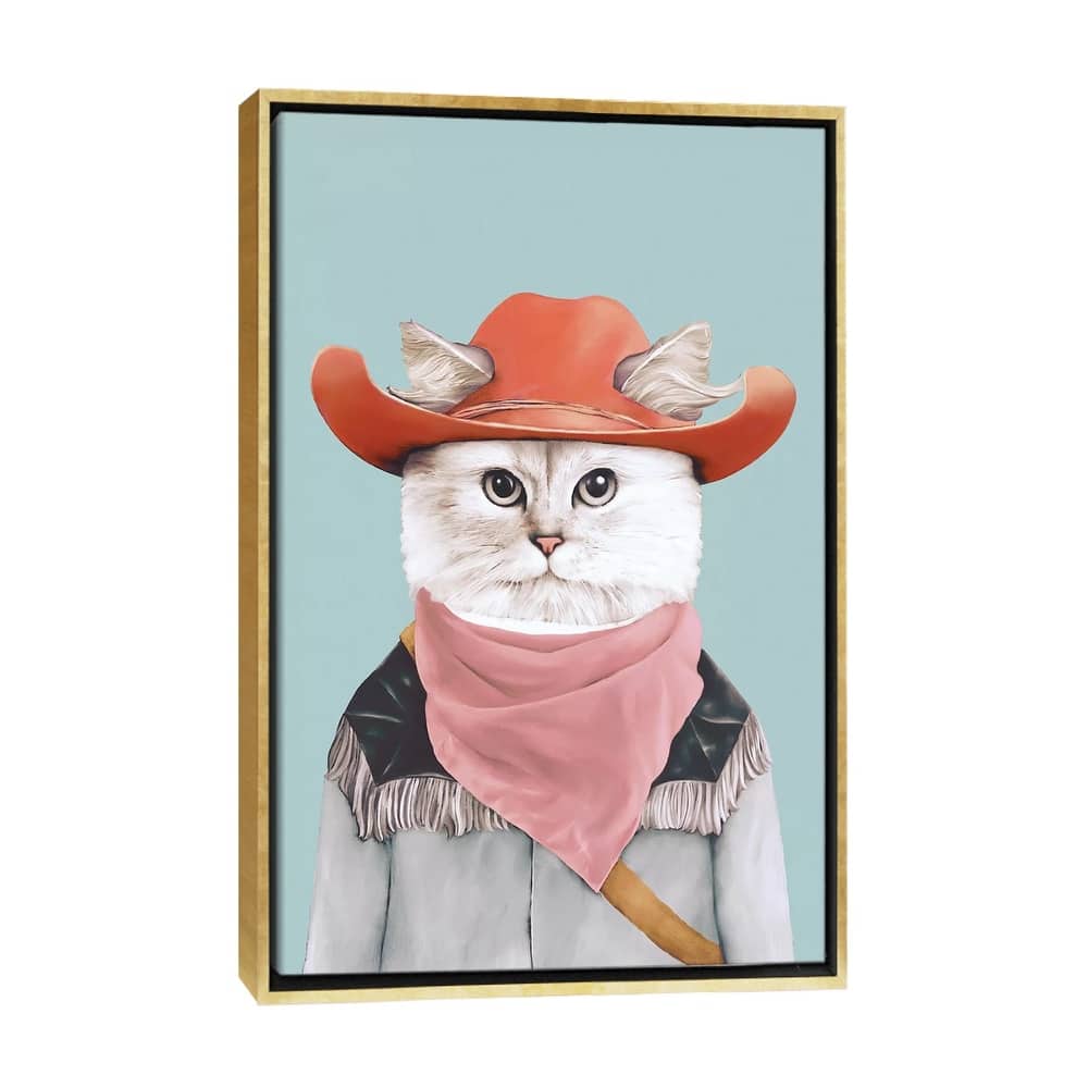 iCanvas "Rodeo Cat" by Animal Crew Framed Canvas Print
