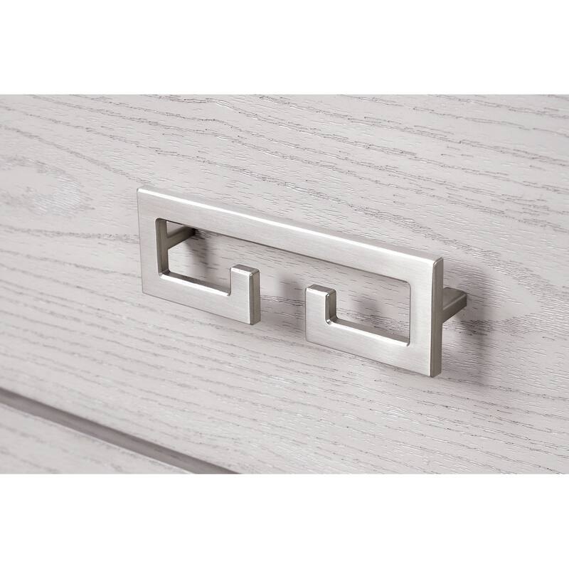 Transitional Nightstand with USB Port - Rustic White Finish & Dovetail Drawers