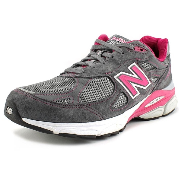 New Balance W990 Women D Round Toe Suede Gray Running Shoe