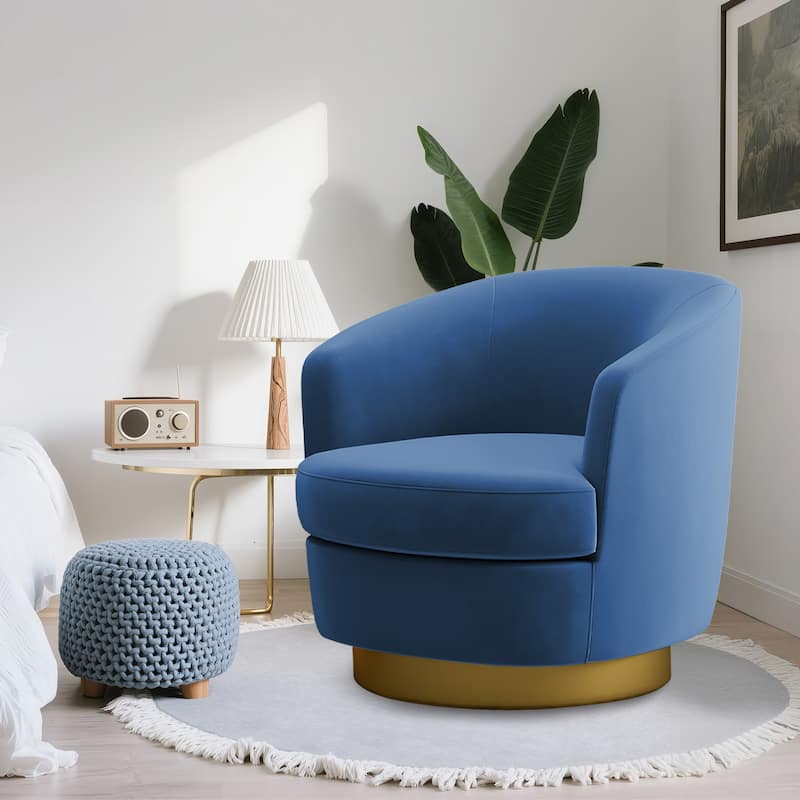 360 Degree Velvet Swivel Club Chair, Soft & Comfotable